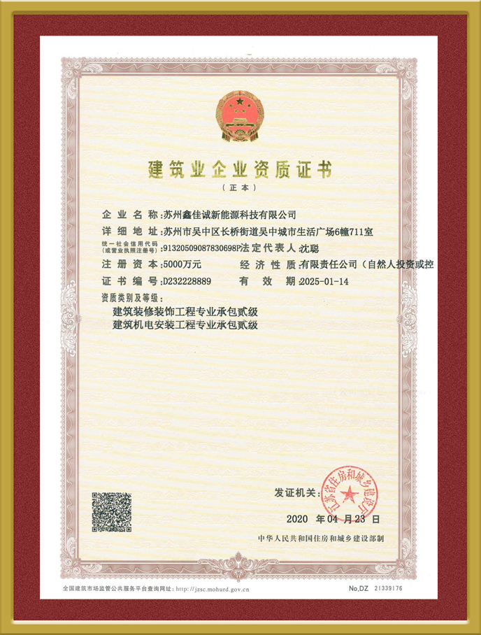 Construction enterprise qualification certificate
